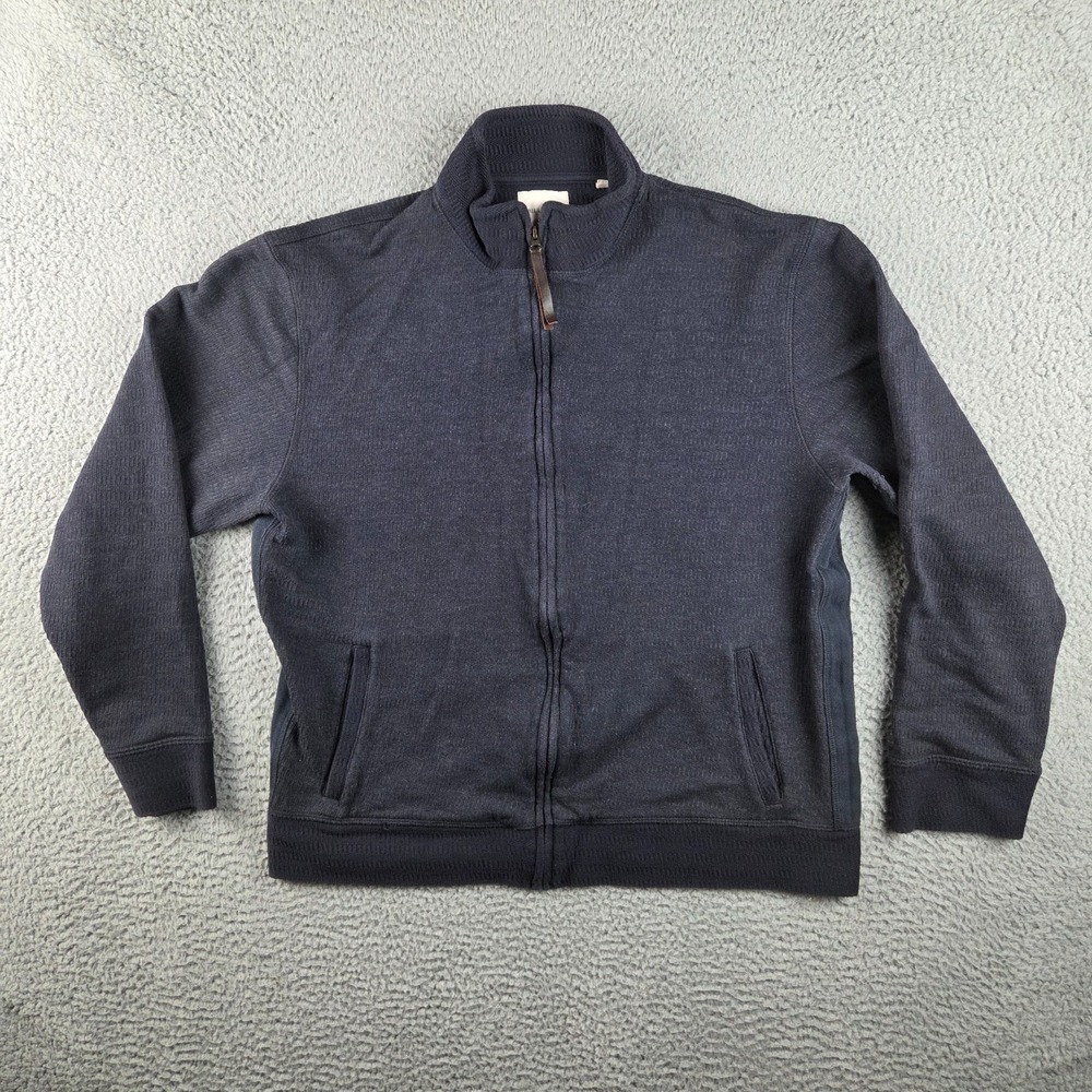 Billy‎ Reid Sweatshirt Mens XL Blue Gray Full Zip Outdoors Sweater